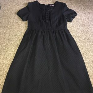 H&M Black Textured Dress Size 8